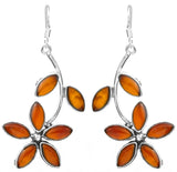 Carnelian and Sterling Silver Leaf Drop Earrings