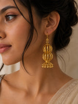 Gold Plated Melon Motif Sterling Silver Earrings
