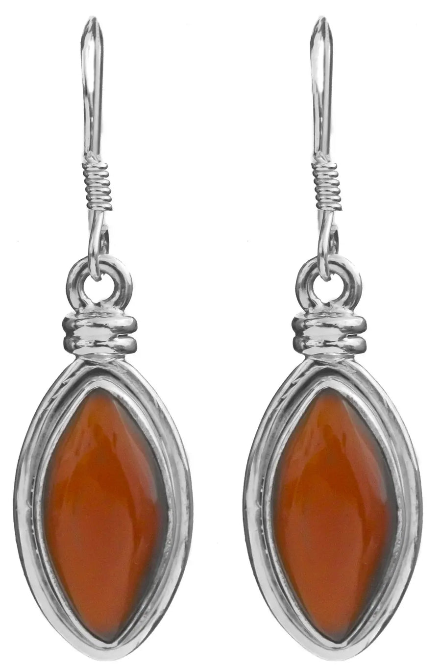 Carnelian Sterling Silver Earrings with Gemstone Accents