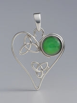 Carnelian and Gemstone Heart Sterling Silver Pendant