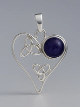 Carnelian and Gemstone Heart Sterling Silver Pendant