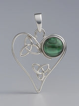 Carnelian and Gemstone Heart Sterling Silver Pendant
