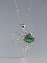 Carnelian and Gemstone Heart Sterling Silver Pendant