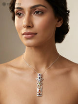 Seven Chakra Gemstone Sterling Silver Pendant