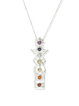 Seven Chakra Gemstone Sterling Silver Pendant