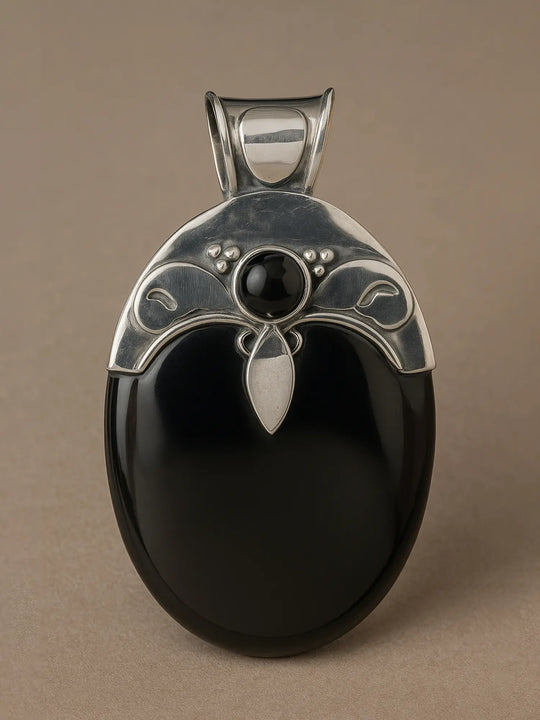 Black Onyx Sterling Silver Pendant