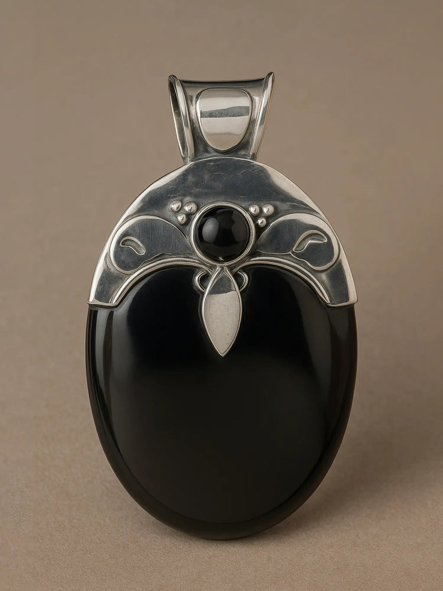 Black Onyx Sterling Silver Pendant