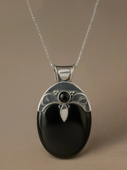 Black Onyx Sterling Silver Pendant