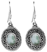 Larimar Oval Sterling Silver Earrings