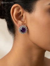 Amethyst Gemstone Sterling Silver Stud Earrings