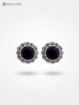 Amethyst Gemstone Sterling Silver Stud Earrings