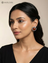 Green Onyx Floral Sterling Silver Stud Earrings