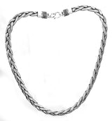 Knotted Rope Snake Chain Sterling Silver Necklace