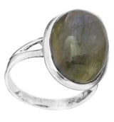 Tiger Eye Oval Gemstone Sterling Silver Ring