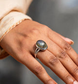 Tiger Eye Oval Gemstone Sterling Silver Ring