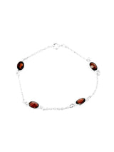 Faceted Garnet Sterling Silver Chain Bracelet