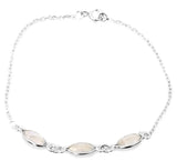 Faceted Rainbow Moonstone Sterling Silver Bracelet