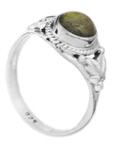 Onyx, Tiger Eye, Malachite and Pearl Sterling Silver Ring