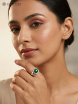 Onyx, Tiger Eye, Malachite and Pearl Sterling Silver Ring