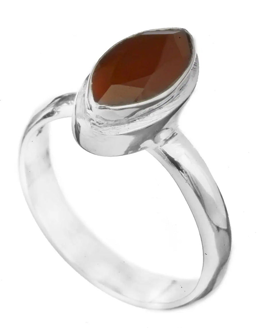 Rainbow Moonstone Marquise Cut Sterling Silver Ring