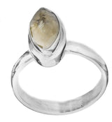 Rainbow Moonstone Marquise Cut Sterling Silver Ring