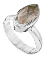 Rainbow Moonstone Marquise Cut Sterling Silver Ring