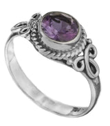 Faceted Citrine Sterling Silver Ring