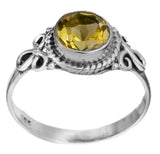 Faceted Citrine Sterling Silver Ring