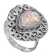 Faceted Labradorite Spiral Sterling Silver Ring