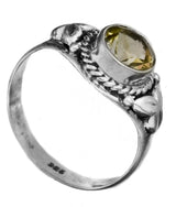 Faceted Citrine Sterling Silver Ring