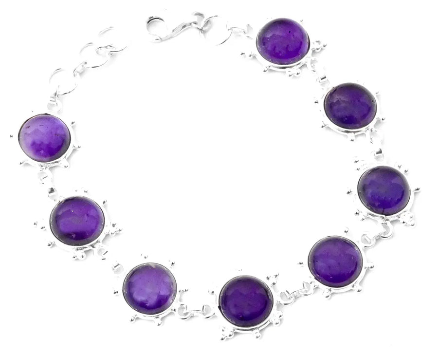 Ruby Zoisite Granulation Sterling Silver Bracelet