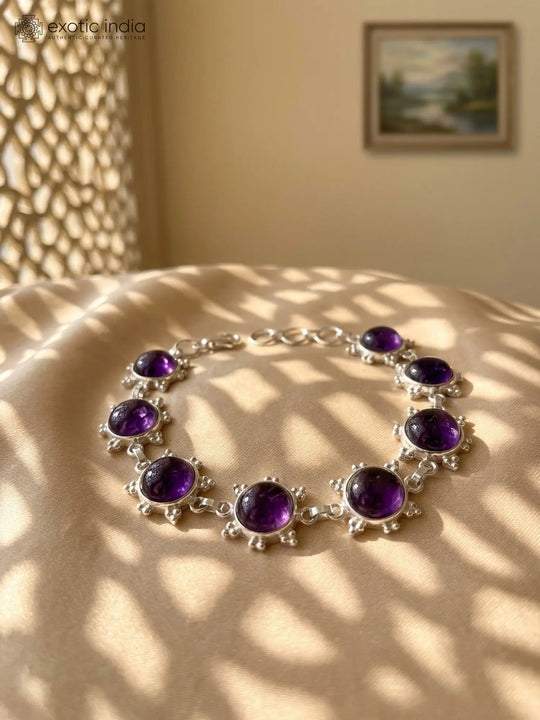 Onyx, Ruby Zoisite and Tiger Eye Sterling Silver Bracelet