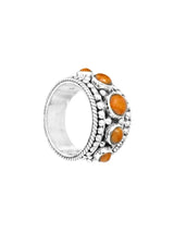 Granulated Coral Sterling Silver Ring