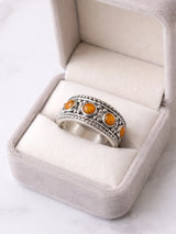 Granulated Coral Sterling Silver Ring