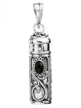 Amethyst and Lapis Lazuli Gau Box Sterling Silver Pendant