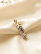 Amethyst and Lapis Lazuli Gau Box Sterling Silver Pendant