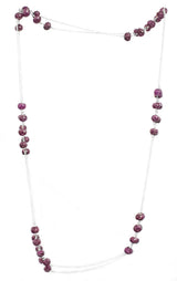 Ruby Rondelle Sterling Silver Long Necklace