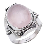 Rose Quartz Sterling Silver Ring in Polished Finish