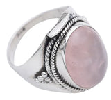 Rose Quartz Sterling Silver Ring in Polished Finish