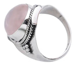 Rose Quartz Sterling Silver Ring in Polished Finish
