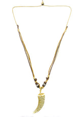 Claw Cord Statement Necklace in Oxidised Silver Finish