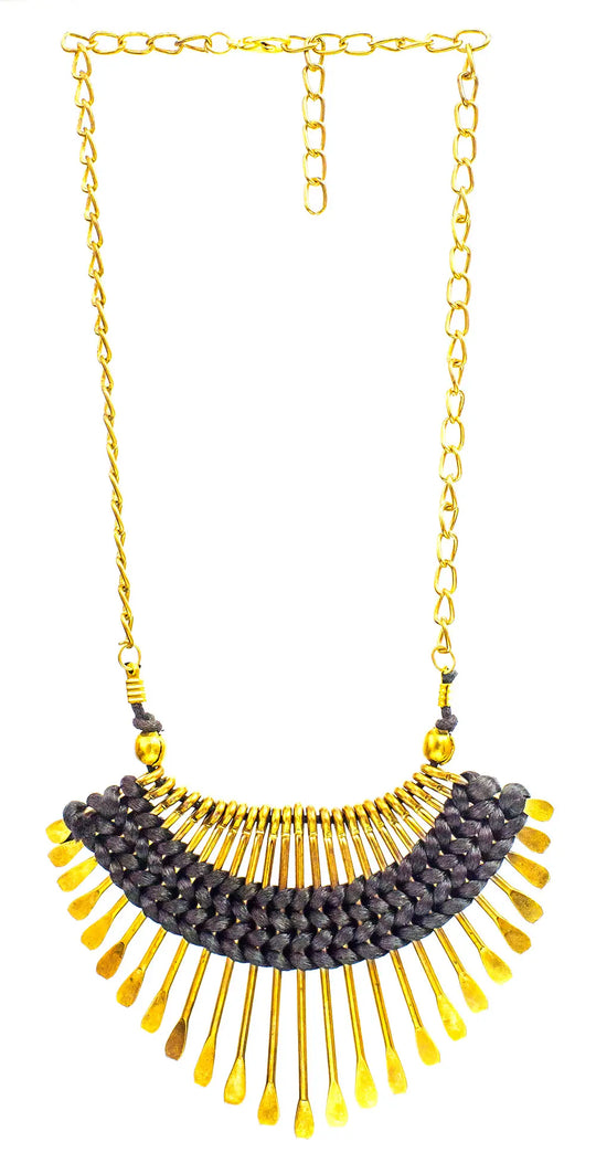 Multicolour Spike Brass Necklace