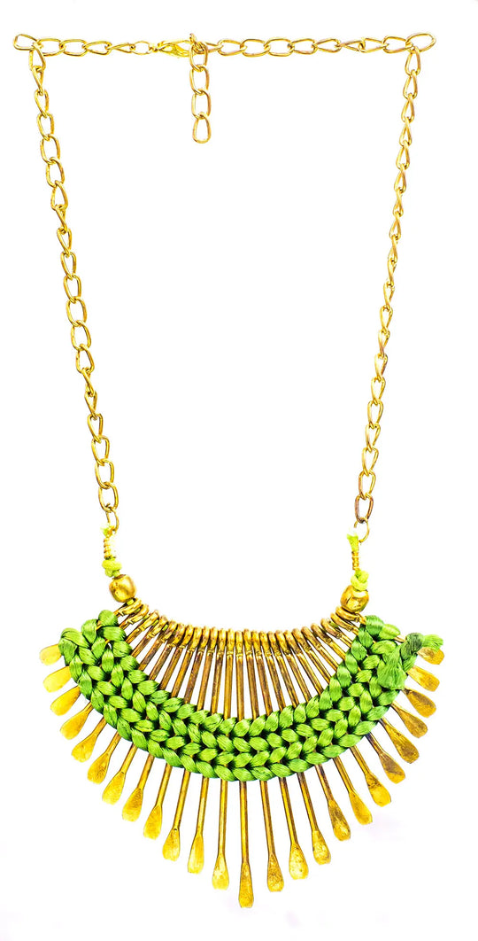 Multicolour Spike Brass Necklace
