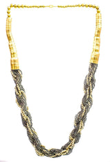 Twisted Beaded Strand Necklace in Antique Finish