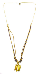 Tortoise Motif Waxed Cord Necklace