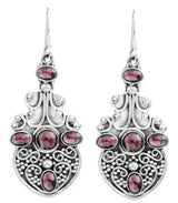 Granulated Black Onyx and Moonstone Sterling Silver Earrings