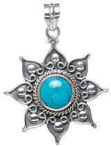 Turquoise Sun Sterling Silver Pendant