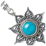 Turquoise Sun Sterling Silver Pendant