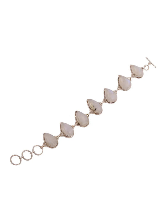 Teardrop Moonstone Sterling Silver Bracelet