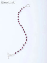 Rhodolite Garnet Beaded Sterling Silver Bracelet